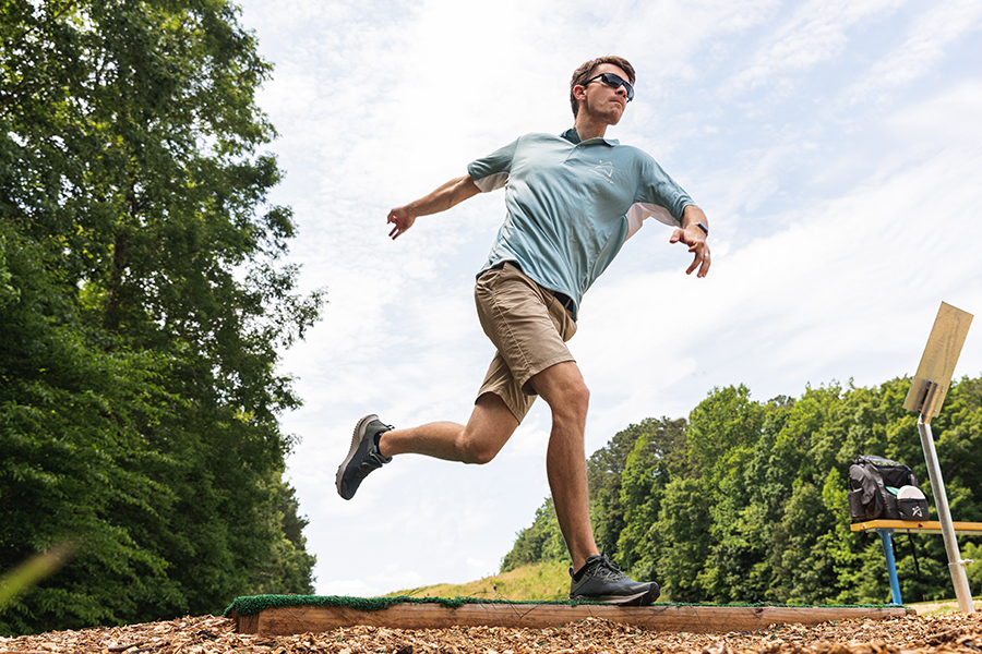 Will Schusterick throwing a disc.